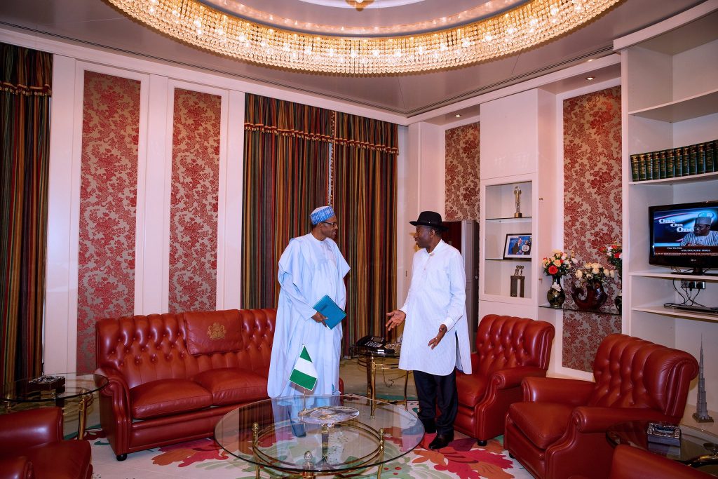 SEE PHOTO: Buhari, Jonathan Meet in Aso Rock